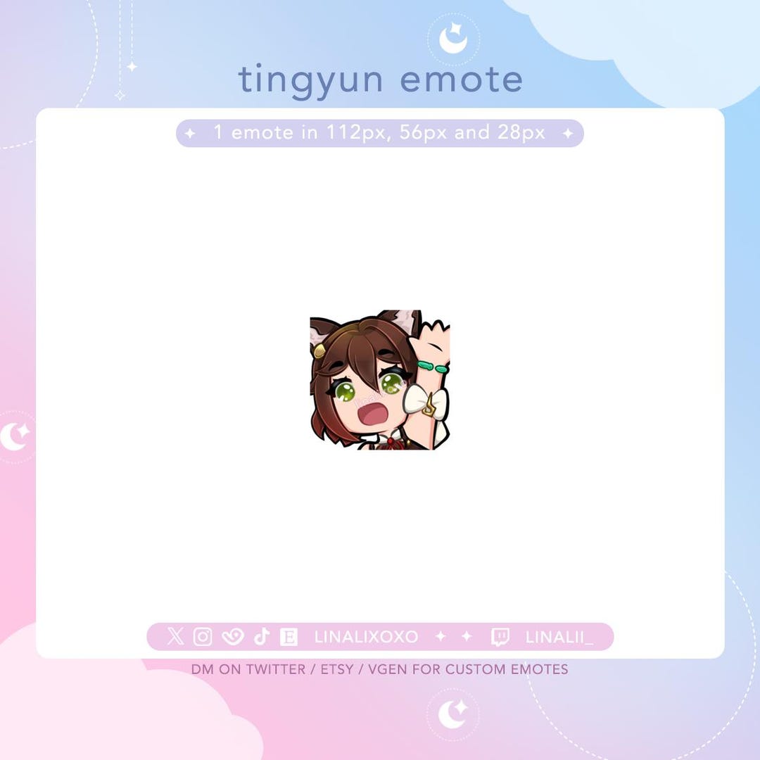 Hi Hello Honkai Star Rail Tingyun Emote | Cute Chibi Twitch Streamer ...