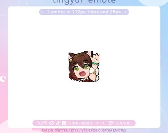 Hi Hello Honkai Star Rail Tingyun Emote | Cute Chibi Twitch Streamer Discord Emotes