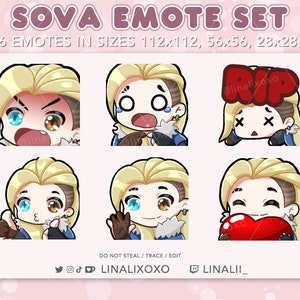 Valorant Sova Emote Set Pack | Süßer Chibi Twitch Streamer Discord Emotes