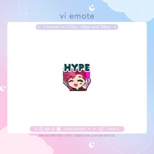 Hype Celebrate Yay Arcane League of Legends Vi Emote | Cute Chibi Twitch Streamer Discord Emotes