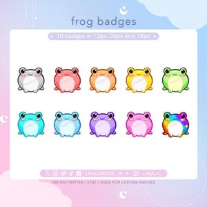 Frog Sub/Bit/Cheer Badges | Cute Chibi Twitch Streamer Discord Role Sub Badges