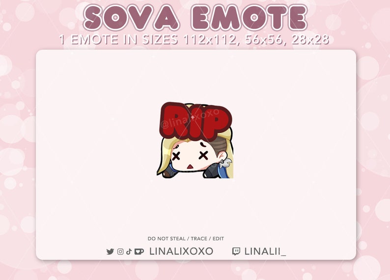 RIP Dead Valorant Sova Emote Cute Chibi Twitch Streamer - Etsy