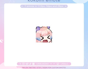 Wütender Wutanfall Squirm Genshin Auswirkungen Kokomi Emote | Süßer Chibi Twitch Streamer Discord Emotes