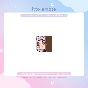 May include: A digital illustration of a cartoon character with red hair and horns, wearing a black and red outfit. The character is looking to the right and has a surprised expression. The background is a brown color.