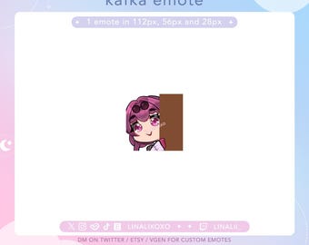 Lurk Hide Peek Honkai Star Rail Kafka Emote | Cute Chibi Twitch Streamer Discord Emotes