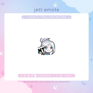 Valorant Jett NT Emote | Cute Chibi Twitch Emote for Streamers Discord YouTube | Digital Download