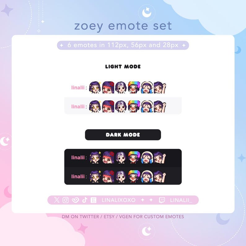 Demon Emote Set K-pop Demon Hunters Zoey Emote Set Pack | Cute Chibi Twitch Streamer ...
