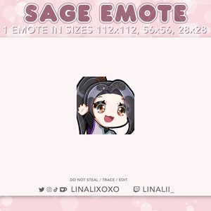 Hi Wave Hello Valorant Sage Emote | Cute Chibi Twitch Streamer Discord Emotes
