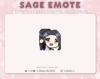 Hi Wave Hallo Valorant Sage Emote | Süßer Chibi Twitch Streamer Discord Emotes