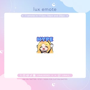 Hype Celebrate Happy Hyper LoL League of Legends Lux Emote | Cute Chibi Twitch Streamer Discord Emotes