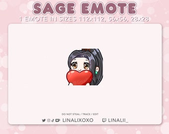 Liebe Herz Valorant Weiser Emote | Süßer Chibi Twitch Streamer Discord Emotes
