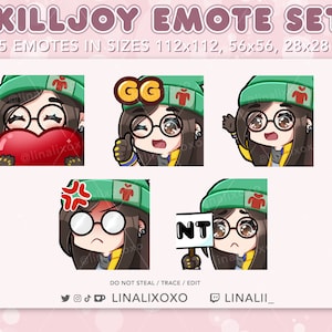 Valorant Killjoy Emote Set KJ | Süßer Chibi Twitch Streamer von Discord