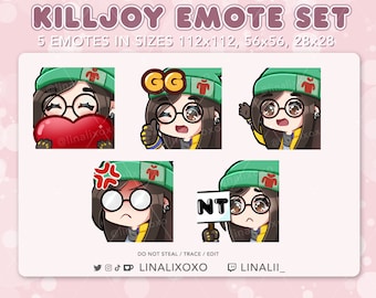 Valorant Killjoy Emote Set KJ | Cute Chibi Twitch Streamer Discord