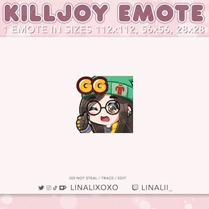 GG Good Game KJ Valorant Killjoy Emote | Cute Chibi Twitch Streamer Discord Emotes