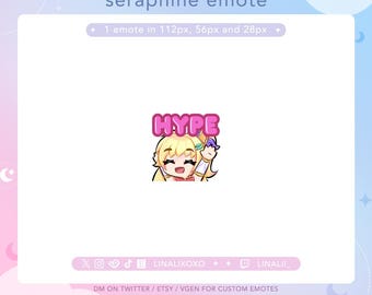 Hype Celebrate Happy Hyper LoL League of Legends Wild Rift Star Guardian Seraphine Emote | Cute Chibi Twitch Streamer Discord Emotes