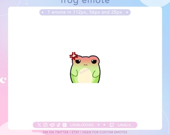 Angry Mad Cute Frog Emote | Cute Chibi Twitch Streamer Discord Emotes