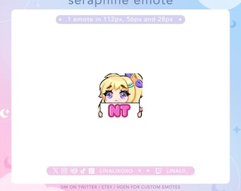 NT Nice Try Sad LoL League of Legends Wild Rift Star Guardian Seraphine Emote | Cute Chibi Twitch Streamer Discord Emotes