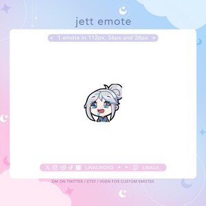 Valorant Jett Drool Emote | Cute Chibi Gamer Streamer Emotes for Twitch Discord Youtube | Digital Download