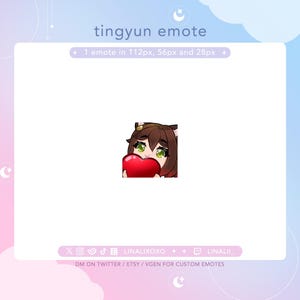 Love Heart Honkai Star Rail Tingyun Emote | Cute Chibi Twitch Streamer Discord Emotes