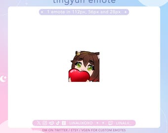 Love Heart Honkai Star Rail Tingyun Emote | Cute Chibi Twitch Streamer Discord Emotes