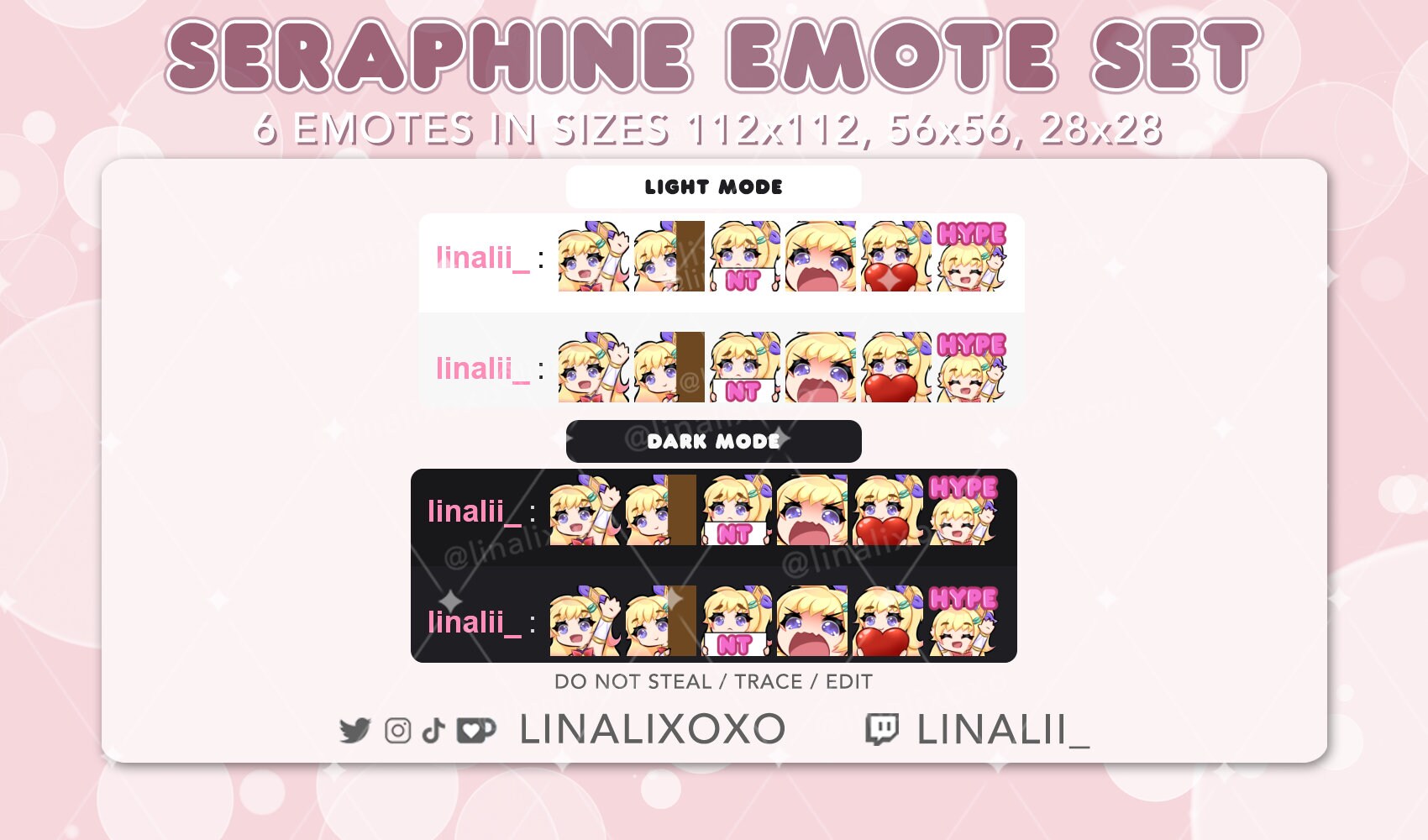 Lol League of Legends Wild Rift Star Guardian Seraphine Emote Set Pack ...