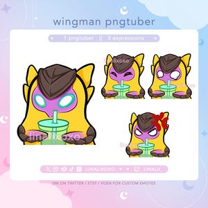 Boba Valorant Wingman PNGtuber | Ready To Use Voice Veadotube Reactive Cute Chibi Stream Avatar Character Overlay for Twitch Youtube Discord