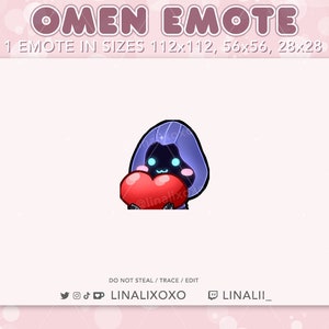 Love Heart Blush Valorant Omen Emote | Cute Chibi Twitch Discord Streamer Emotes