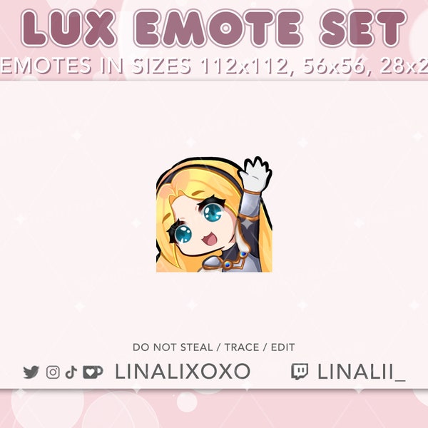 Hi Wave Hello LoL League of Legends Lux Emote | Cute Chibi Twitch Streamer Discord Emotes