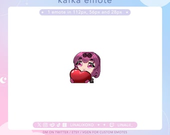 Love Heart Honkai Star Rail Kafka Emote | Cute Chibi Twitch Streamer Discord Emotes