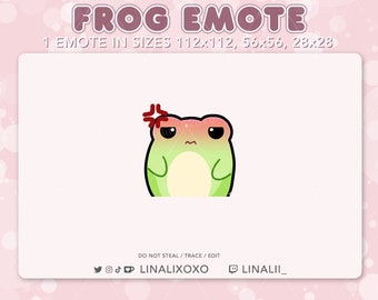 Angry Mad Cute Frog Emote | Leuke Chibi Twitch Streamer Discord Emotes
