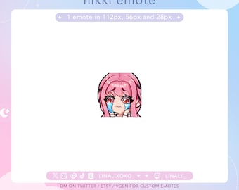 Sad Cry Upset Tears Infinity Nikki Nikki Emote Set Pack | Cute Chibi Twitch Streamer Discord Emotes