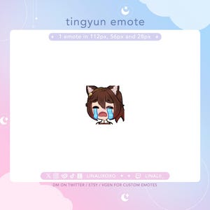 Cry Sad Upset Honkai Star Rail Tingyun Emote | Cute Chibi Twitch Streamer Discord Emotes