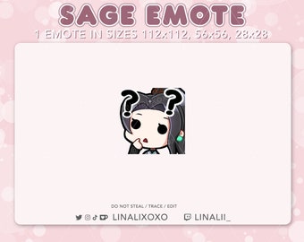Blank Confused Clueless Valorant Sage Emote | Cute Chibi Twitch Streamer Discord Emotes