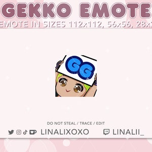 GG Good Game Valorant Gekko Emote | Cute Chibi Twitch Streamer Discord Emotes