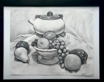 Table Setting Traditional Drawing - Original Piece (1/1) - Frame included