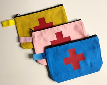 EHBO-tas Kleurrijke EHBO-doos EHBO-zakje met ritssluiting Epipen-tas Reismedicatietas Tas voor vrouwelijke hygiëne Roze medicijntas Rood etui