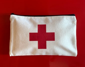 First Aid Pouch First Aid Bag First Aid Zippered Bag Red Cross Bag Epipen Bag Allergy Pouch Emergency Bag First Aid Medication Bag Hiking
