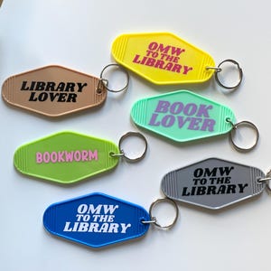 Book Lover Motel Keychain: Bookish Reader Gift