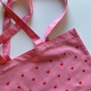 Heart Tote Bag Pink Tote Bag Mini Hearts Tote Bag Pink Bag Book Tote Bag Trendy Tote Bag Pink Red Hearts Black Hearts Cute Tote Bag