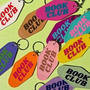 Book Club Keychain, Gift for Reader, Motel Keychain