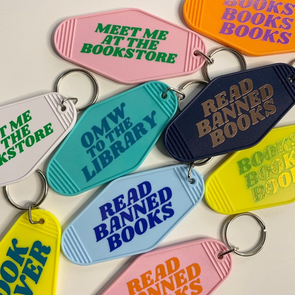 Limited Edition Premade Book Motel Keychain Library Book Motel Keychain Reading Book Keychain Bookish Keychain Reading Gift Book Lover