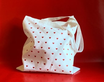 Heart Tote Bag, Tote Bag Red Hearts, Trendy Tote Bag, Red Hearts Gift, Mini Heart Tote, Mini Red Hearts, Tiny Red Heart Aesthetic, Hearts