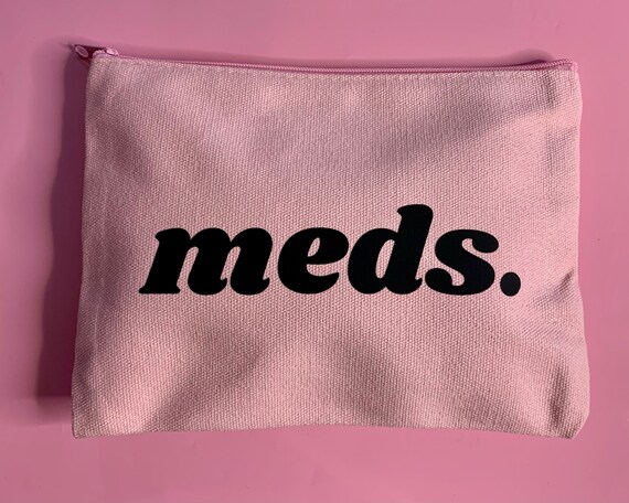 Pink Medication Pouch: Zippered Travel Medicine Bag
