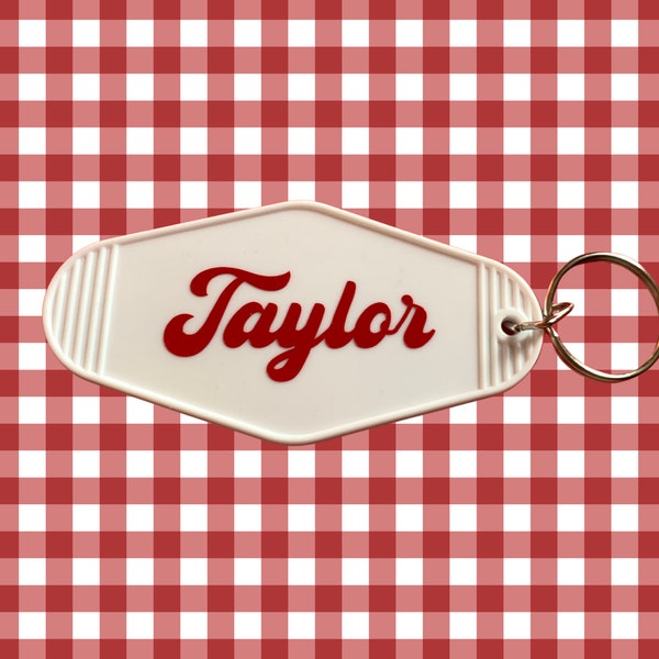 Motel Keychain Custom Keychain Cursive Motel Keychain Custom Motel Keychain Personalized Motel Keychain Hotel Keychain Name Keychain