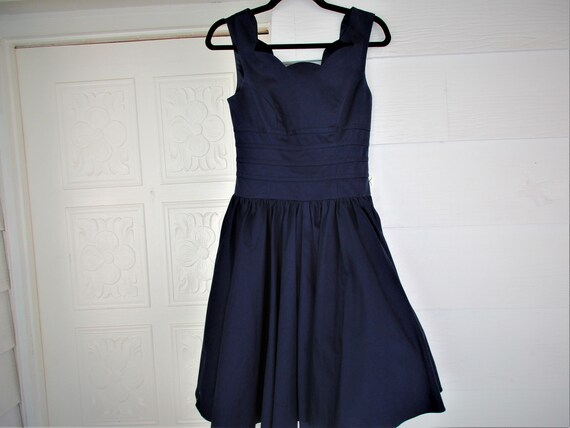 SIZE SMALL 50s Style 2 Underskirts Dark Blue Cott… - image 1