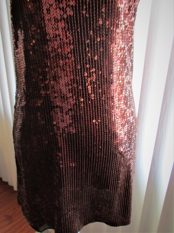 Size LARGE HOLLYWOOD GLAM! Beautiful Copper Sequi… - image 3