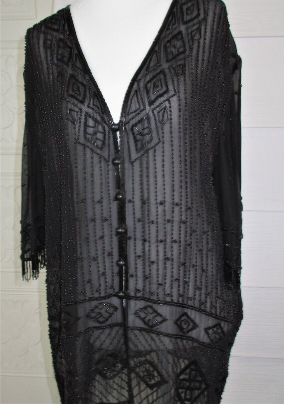 black beaded evening jacket