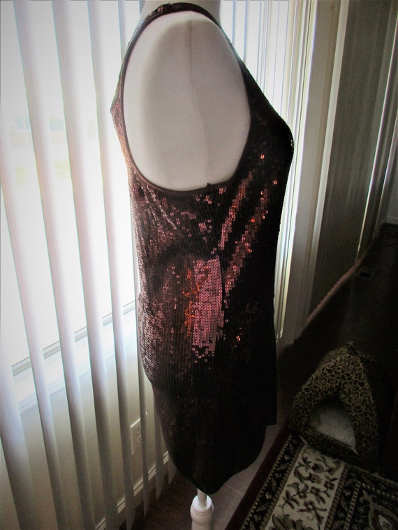 Size LARGE HOLLYWOOD GLAM! Beautiful Copper Sequi… - image 4