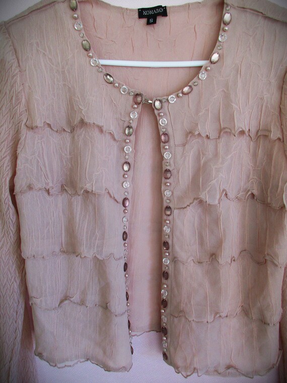 Size S 90s KOMAROV Off-Pink Blouse/Top Delicate F… - image 10