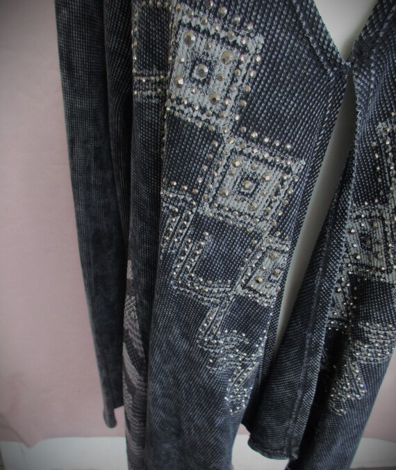 Size XL VOCAL USA Gray/Black Studded Cardigan Jac… - image 4